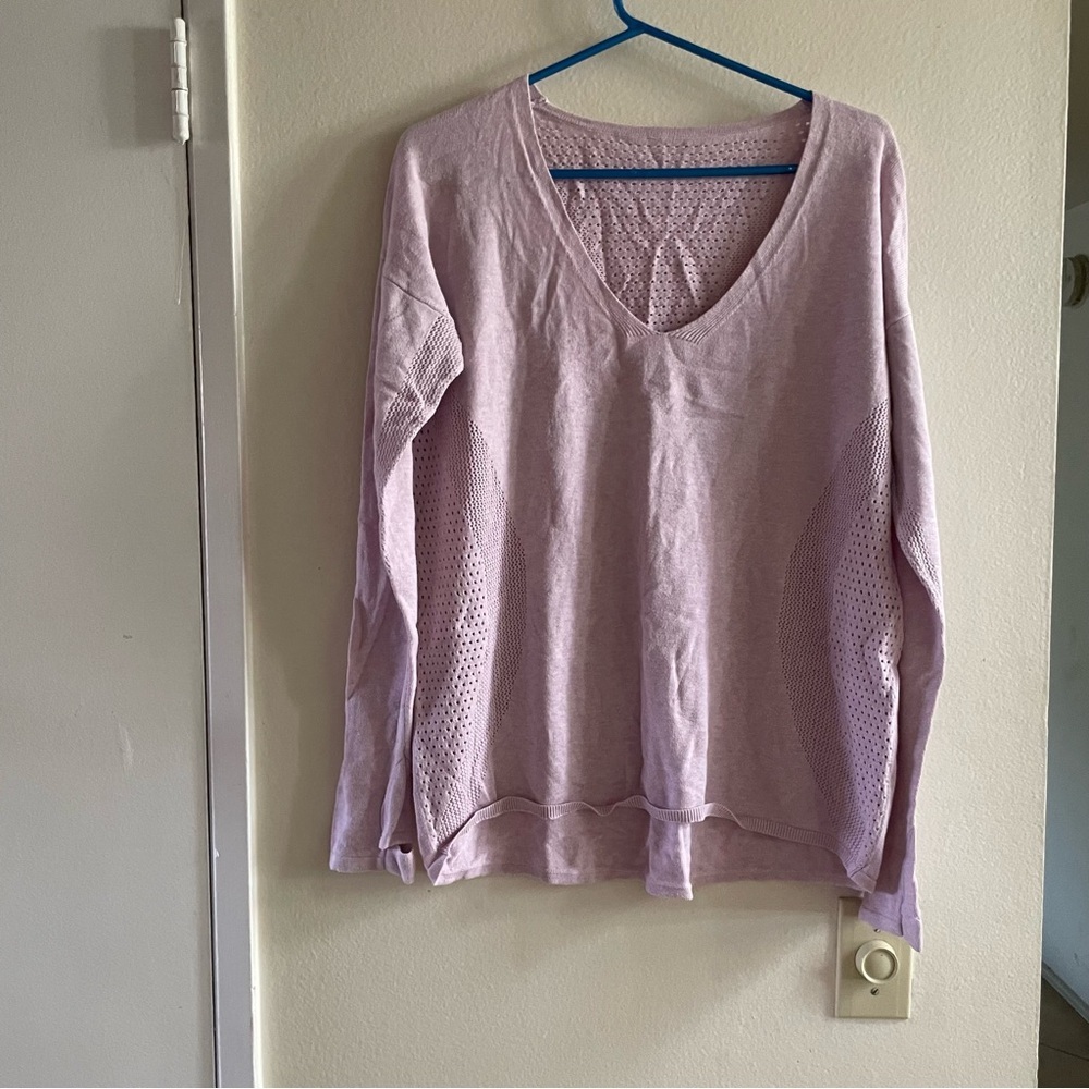 Lululemon pink V-Neck Sweater size 10